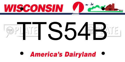 TTS54B Wisconsin License Plate
