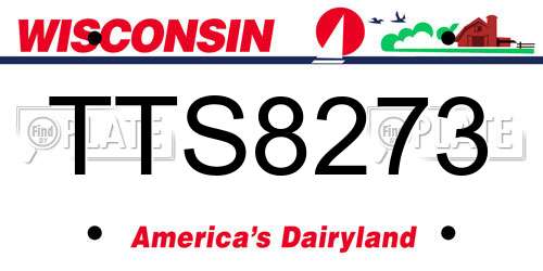 TTS8273 Wisconsin License Plate