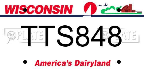 TTS848 Wisconsin License Plate