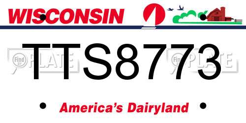 TTS8773 Wisconsin License Plate