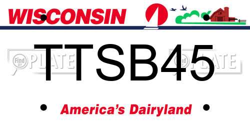 TTSB45 Wisconsin License Plate