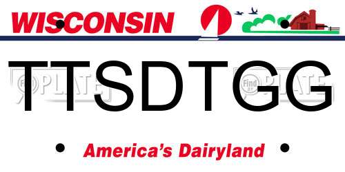 TTSDTGG Wisconsin License Plate