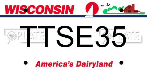 TTSE35 Wisconsin License Plate