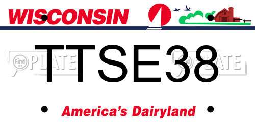 TTSE38 Wisconsin License Plate