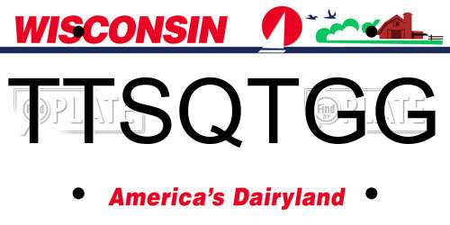 TTSQTGG Wisconsin License Plate