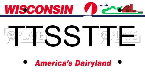 TTSSTTE Wisconsin License Plate