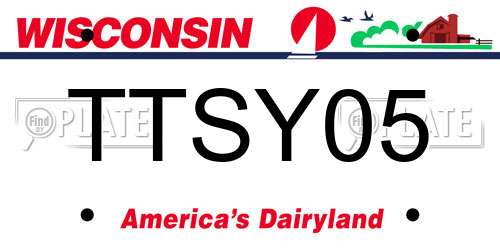 TTSY05 Wisconsin License Plate