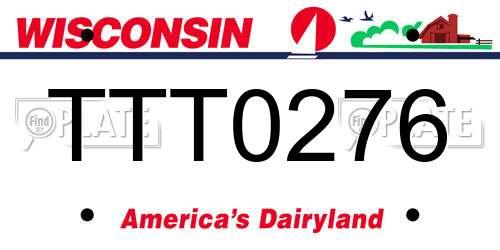 TTT0276 Wisconsin License Plate