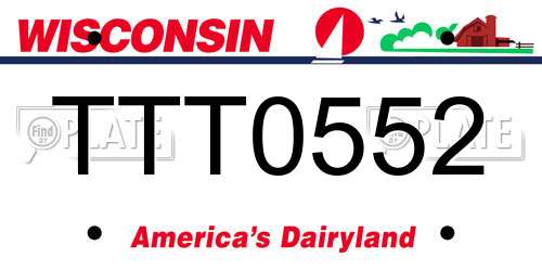 TTT0552 Wisconsin License Plate