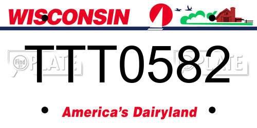 TTT0582 Wisconsin License Plate