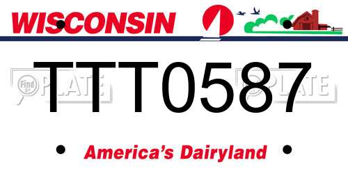 TTT0587 Wisconsin License Plate