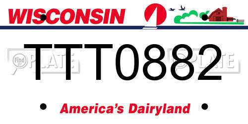 TTT0882 Wisconsin License Plate