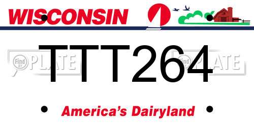 TTT264 Wisconsin License Plate