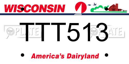 TTT513 Wisconsin License Plate