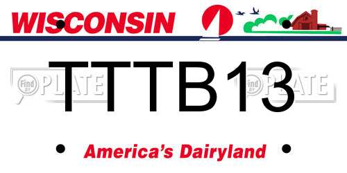 TTTB13 Wisconsin License Plate
