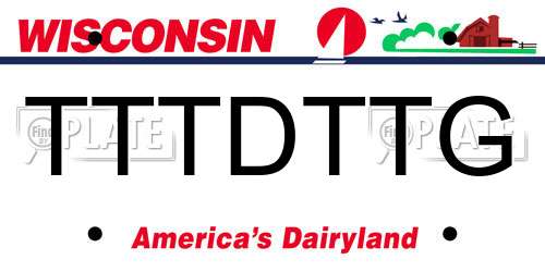 TTTDTTG Wisconsin License Plate