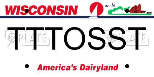 TTTOSST Wisconsin License Plate