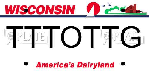 TTTOTTG Wisconsin License Plate
