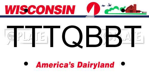 TTTQBBT Wisconsin License Plate
