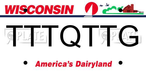 TTTQTTG Wisconsin License Plate