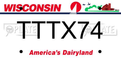 TTTX74 Wisconsin License Plate