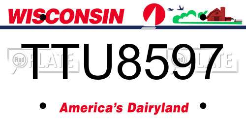 TTU8597 Wisconsin License Plate