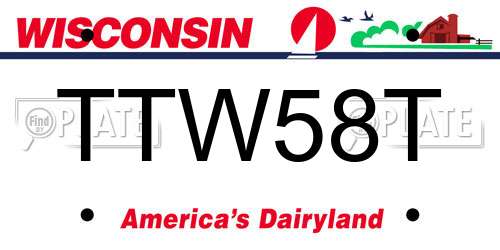 TTW58T Wisconsin License Plate