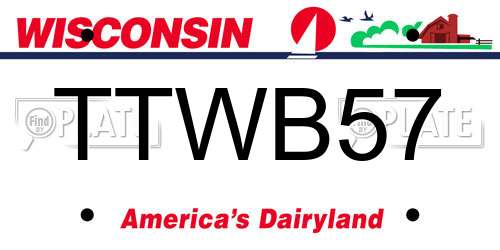 TTWB57 Wisconsin License Plate