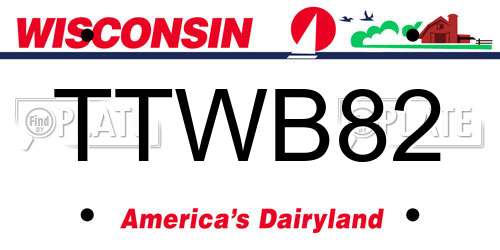 TTWB82 Wisconsin License Plate