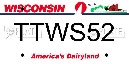 TTWS52 Wisconsin License Plate