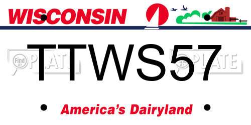 TTWS57 Wisconsin License Plate