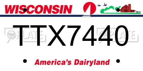 TTX7440 Wisconsin License Plate