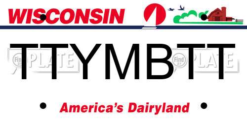 TTYMBTT Wisconsin License Plate