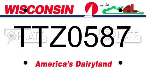 TTZ0587 Wisconsin License Plate