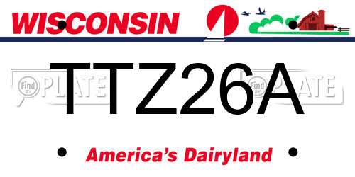 TTZ26A Wisconsin License Plate