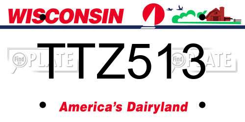 TTZ513 Wisconsin License Plate