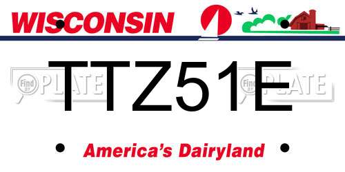 TTZ51E Wisconsin License Plate