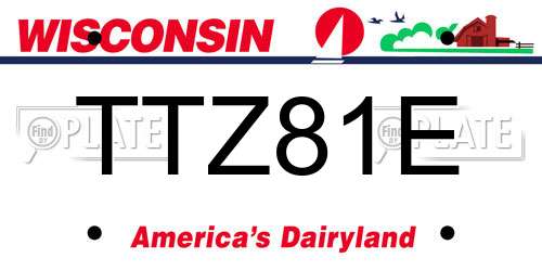 TTZ81E Wisconsin License Plate