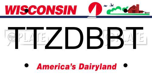 TTZDBBT Wisconsin License Plate
