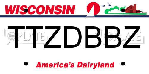 TTZDBBZ Wisconsin License Plate