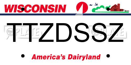 TTZDSSZ Wisconsin License Plate