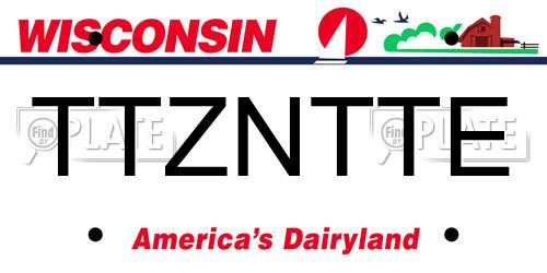 TTZNTTE Wisconsin License Plate