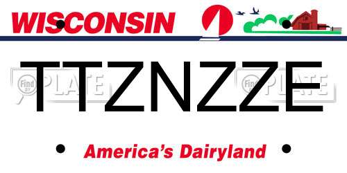 TTZNZZE Wisconsin License Plate