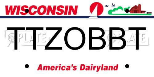 TTZOBBT Wisconsin License Plate