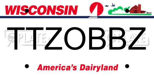 TTZOBBZ Wisconsin License Plate