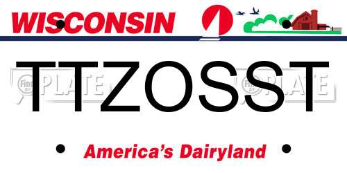 TTZOSST Wisconsin License Plate