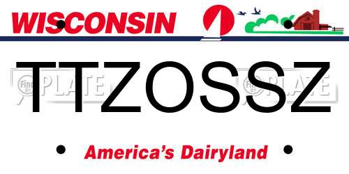 TTZOSSZ Wisconsin License Plate
