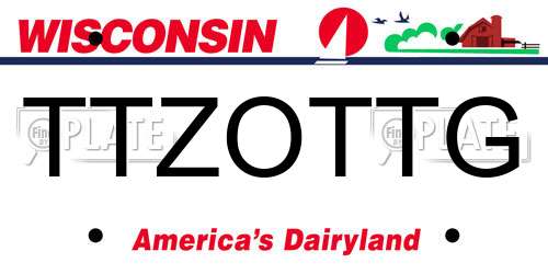 TTZOTTG Wisconsin License Plate