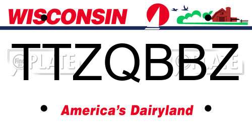 TTZQBBZ Wisconsin License Plate