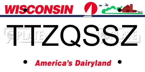 TTZQSSZ Wisconsin License Plate